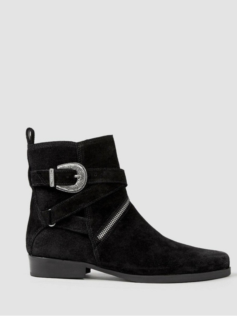 All Saints Black Suede Tejus Ankle Boot Size US 9